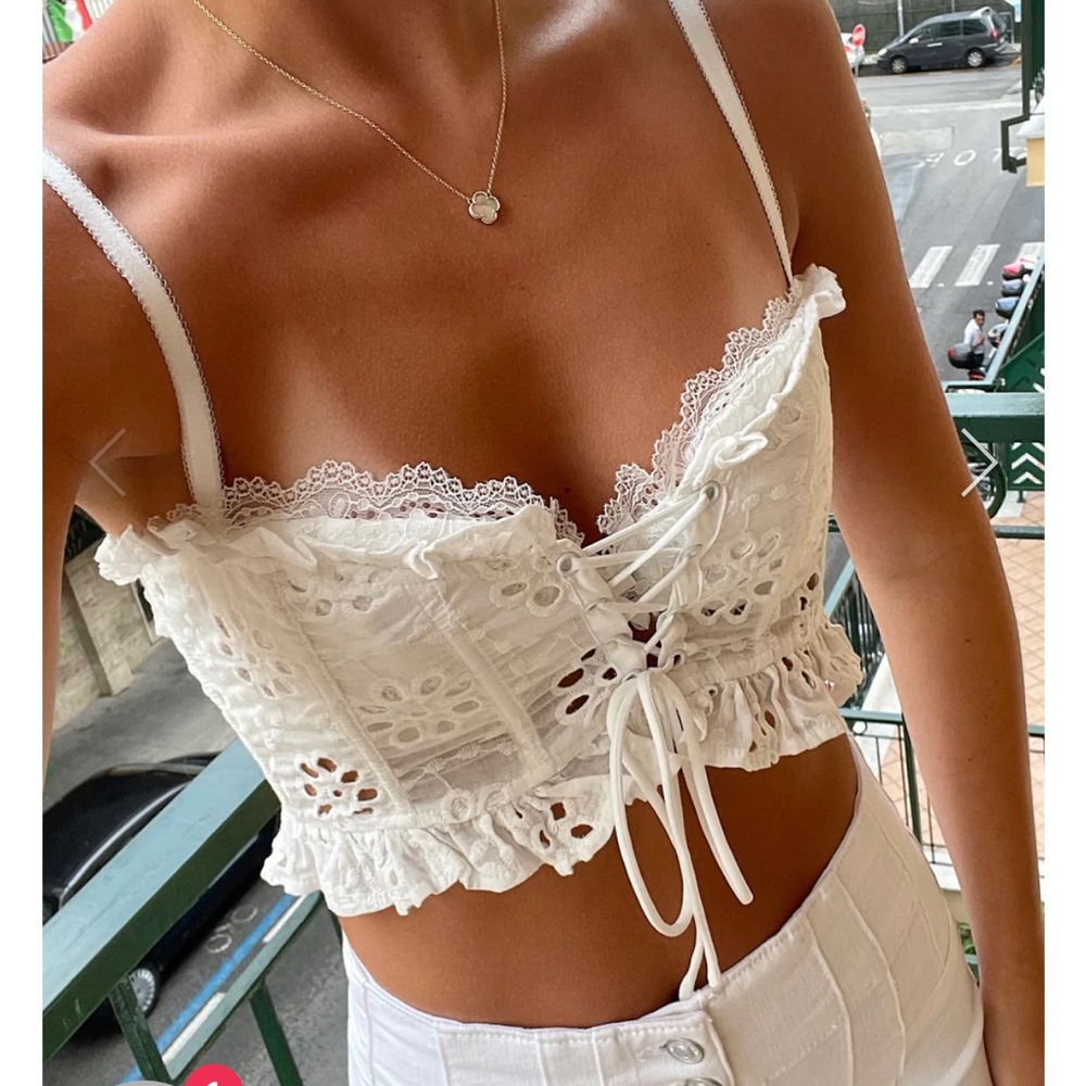 For Love and Lemons Sadie Corset Crop Top size M